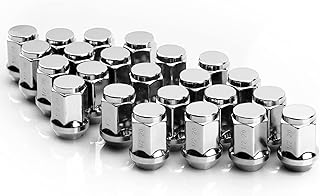 ZOFFI 1/2-20 Lug Nuts 23pcs - Compatible with 1987-2018 Jeep Wrangler JK, 2002-2012 Jeep Liberty, 1993-2010 Jeep Grand Cherokee Aftermarket Wheel - Chrome Closed End Solid Lug Nuts