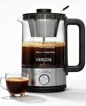 Percolator Coffee Pot Electric, 6-Cup,Borosilicate Glass,600W