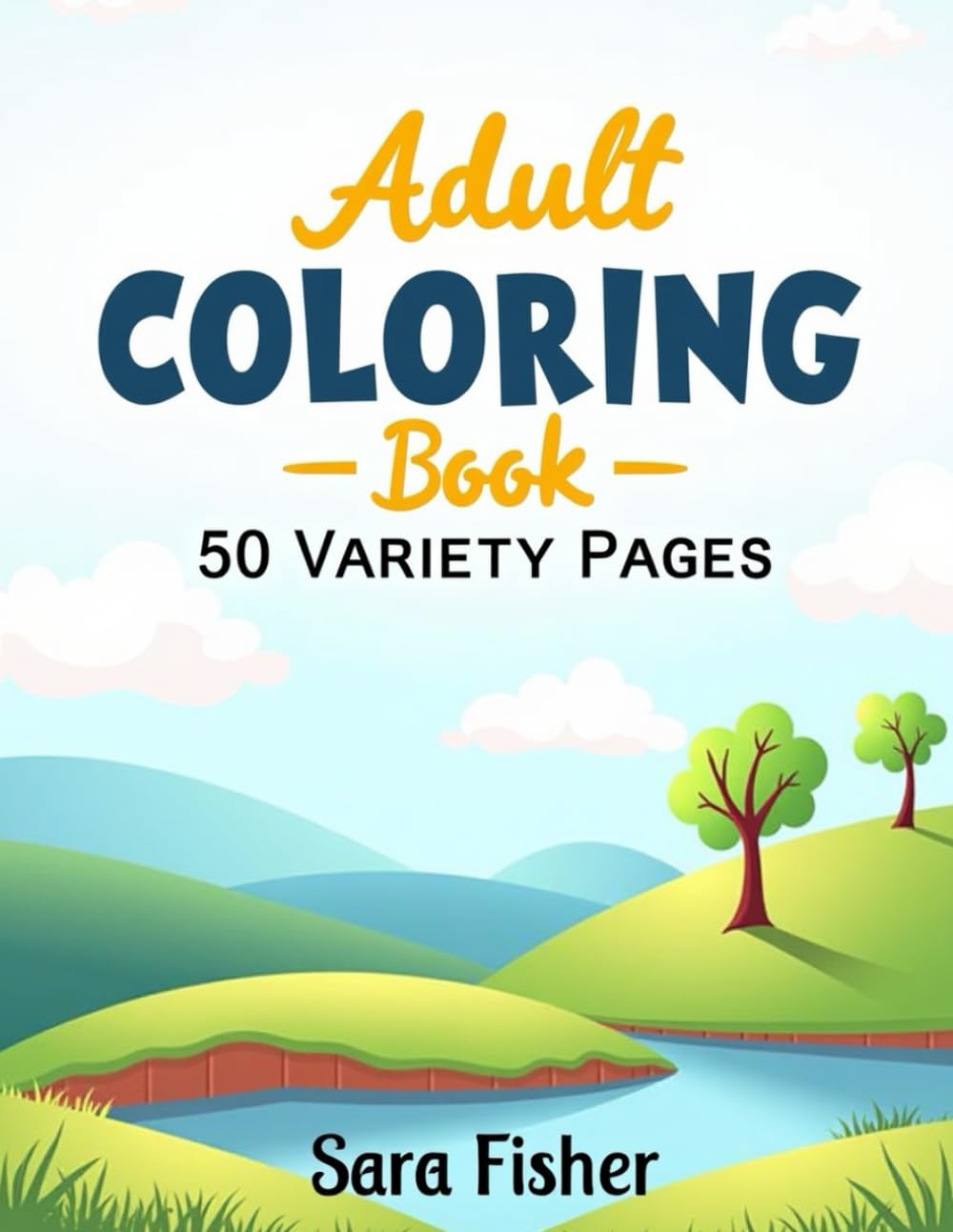 Adult Coloring Book - 50 Variety Pages