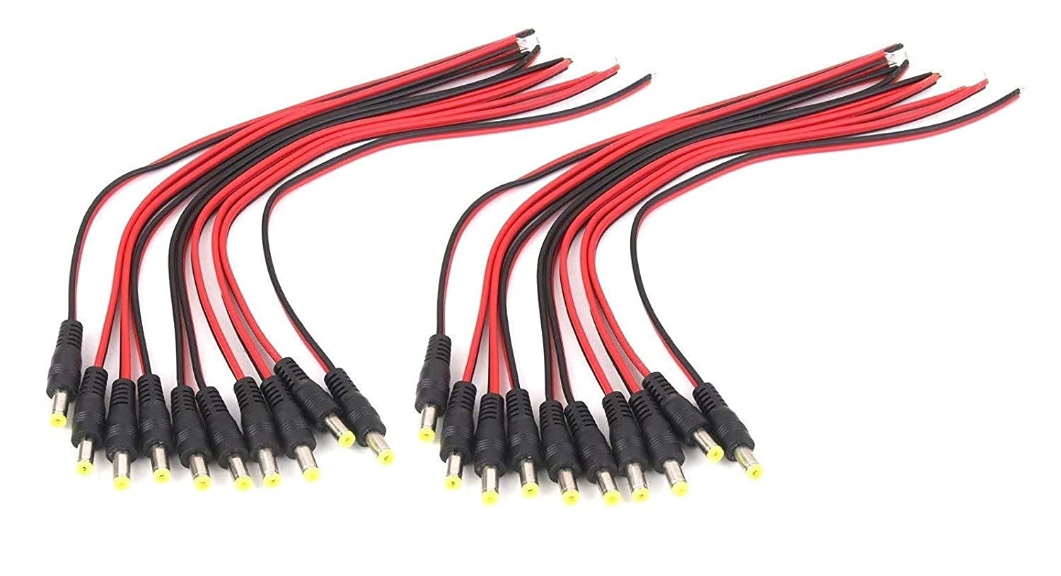 River Fox 20pcs 12V DC Power Pigtail Male 5.5 * 2.1mm Cable Plug Wire for CCTV Security (B07SN54JQF) Amazon Price History, Amazon Price Tracker