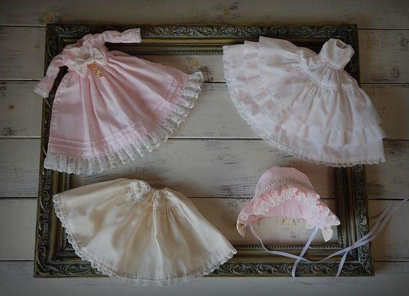 ブライス　アウトフィット　振袖 ③ ハンドメイド ブライス着物「振袖 野花」(ピンク) アウトフィット