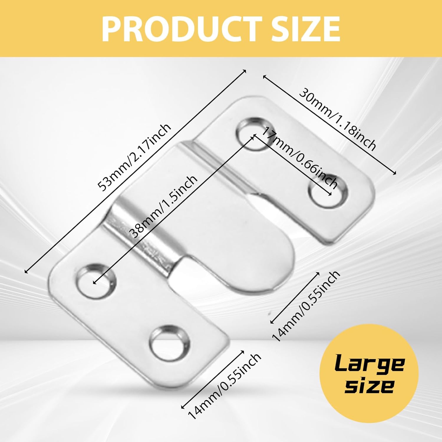 6 Pairs Stainless Steel Z-Clips Flush Mount Brackets - Z Bracket Flat Brace Connectors for Furniture, Large Picture Display (2.13“)