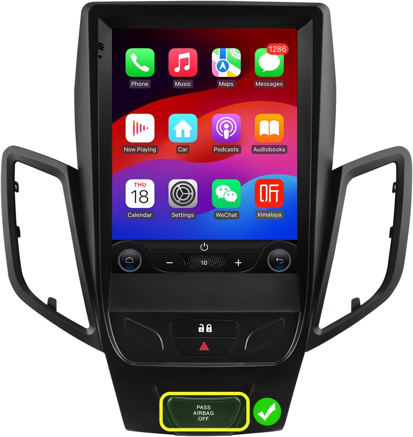 10.4 Inch HD Touchscreen Android 14 Stereo Car Radio Upgrade for Ford Fiesta 2009-2016 Wireless Apple Carplay | Android Auto 2G+32G WiFi GPS Navigation Bluetooth 5.0 FM,SWC,Car Tablet