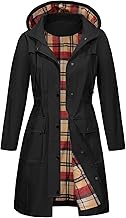 Tuopuda Waterproof Jackets Long Rain Coats for Women Windproof Raincoat Ladies Hooded Rain Jacket Outdoor Windbreaker Lightweight Breathable Softshell Jacket with Pockets