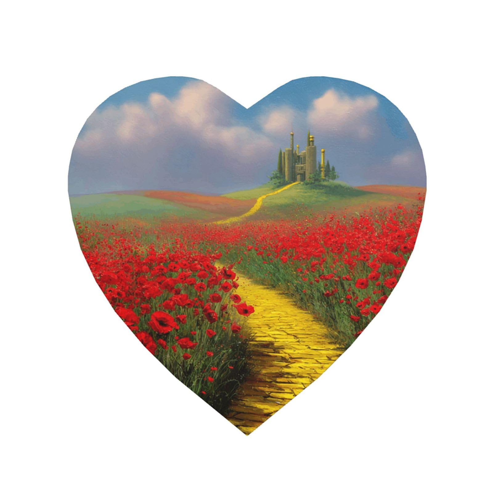 Fridge Magnets Waterproof Personalized Magnets for Fridge Poppies Field Yellow Brick Road Refrigerator Magnets Home Decoration Magnetic Sticker for Locker Accessories Whiteboard Kitchen Office Decor