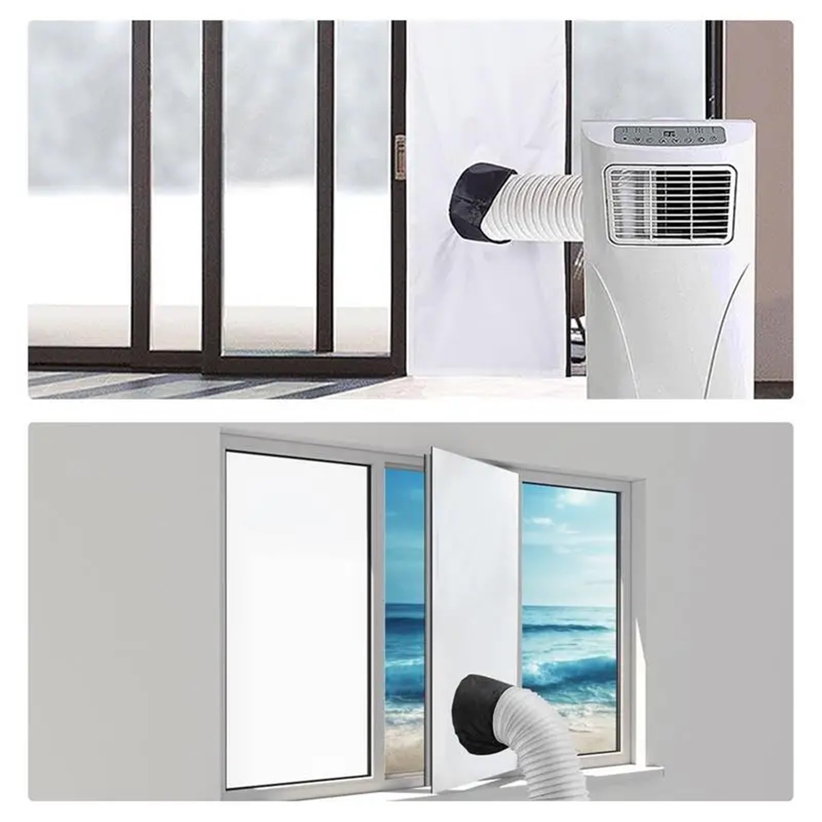 Sellador de Ventana portátil for Aire Acondicionado, 2 m/3 Metros, Universal, Kit de Sellado de Tela for Aire Acondicionado y Secadora, con acoplador Ajustable.(2 Meters Long)