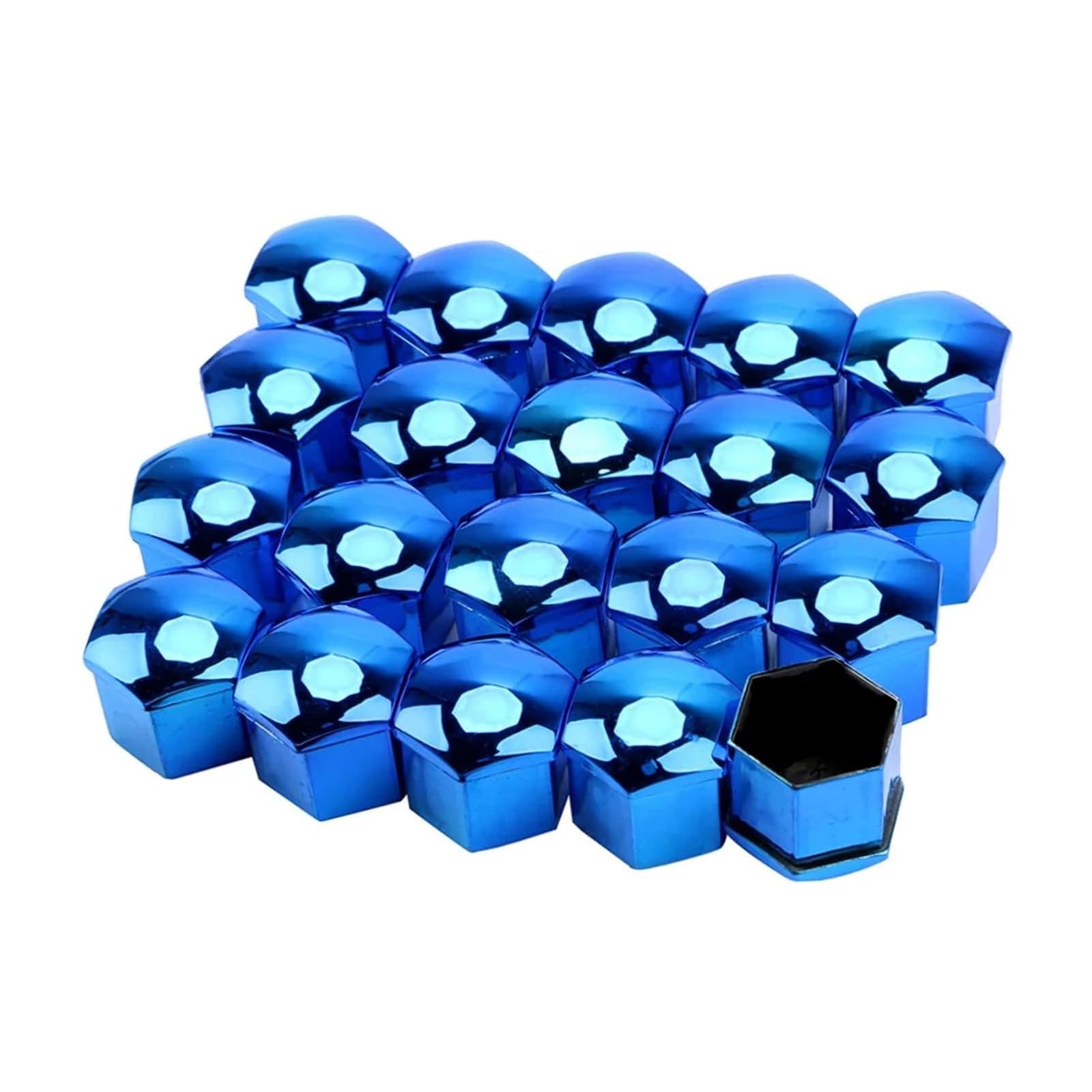 QIZUN 20 Pcs Wheel Nut Covers for Abarth 500 595 695 Coppa Coppone, Hexagon Wheel Bolt Caps Lug Nut Covers with Removal Tool, Dustproof Bolt Protectors,Blue