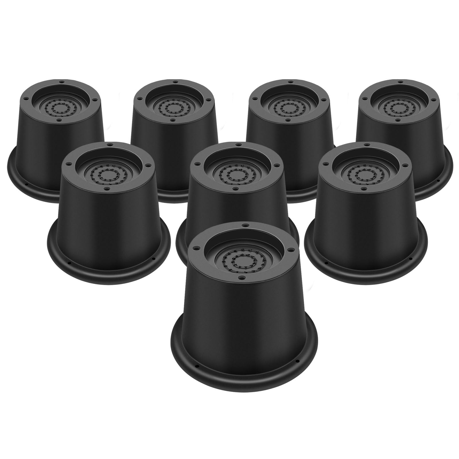 Round Bed Risers 2 inch Heavy Duty, Circle Furniture Risers for Chair, Table and Desk Legs Elevation (Pack of 8, Black)