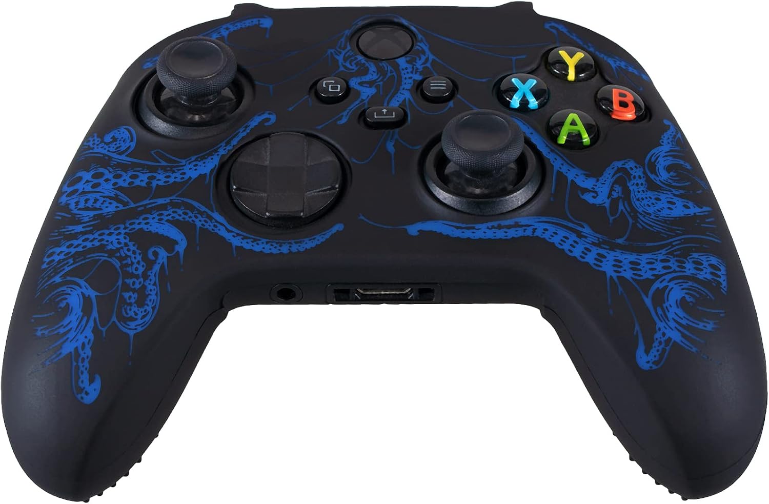 Silicone Skin for Xbox Series X/S Controller x 1(Cthulhu Blue) with Exclusive Thumb Grips x 8