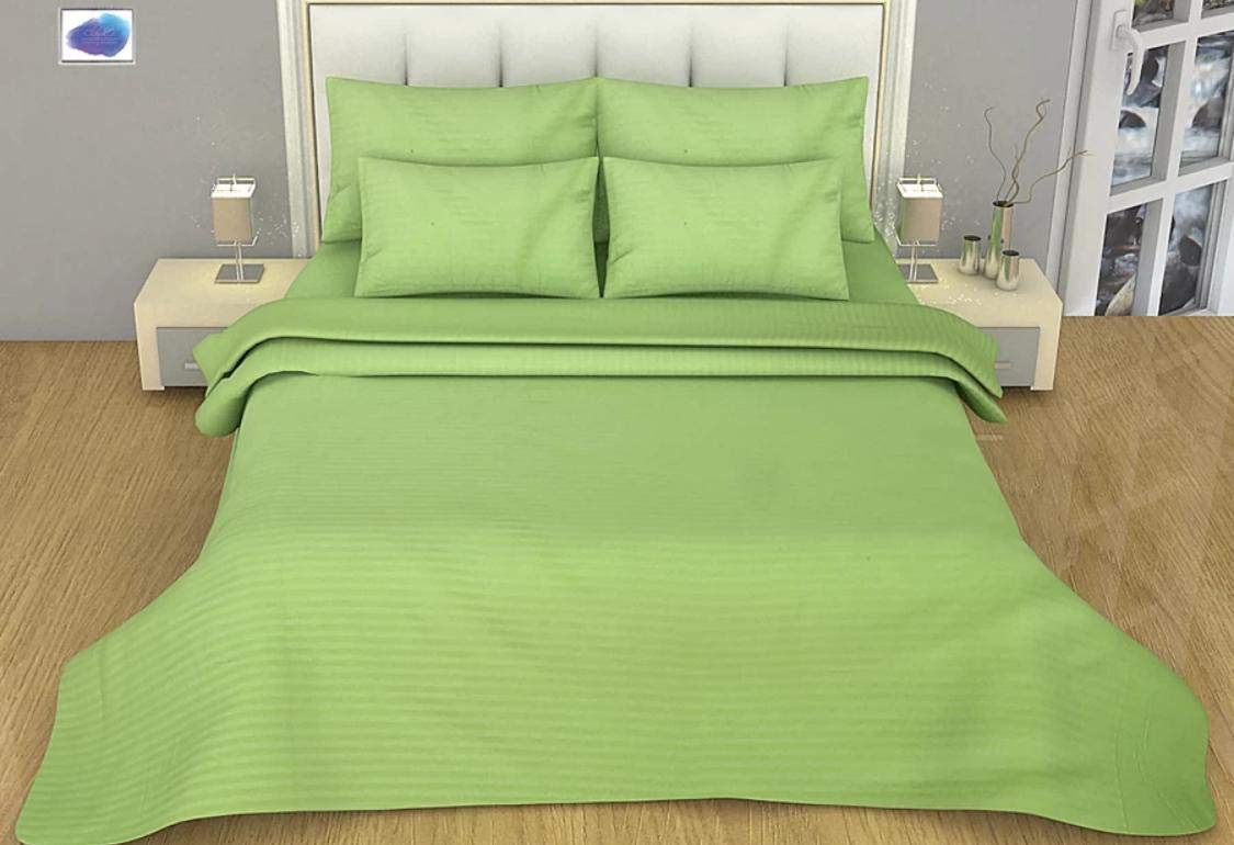 FABRIC EMPIRE 300 TC Superior 100% Cotton Solid Satin Plain Double Queen Size Bedsheet with 2 Pillow Covers_Size-90X100 Inch_Colour-Green (B07VDLMNGP) Amazon Price History, Amazon Price Tracker