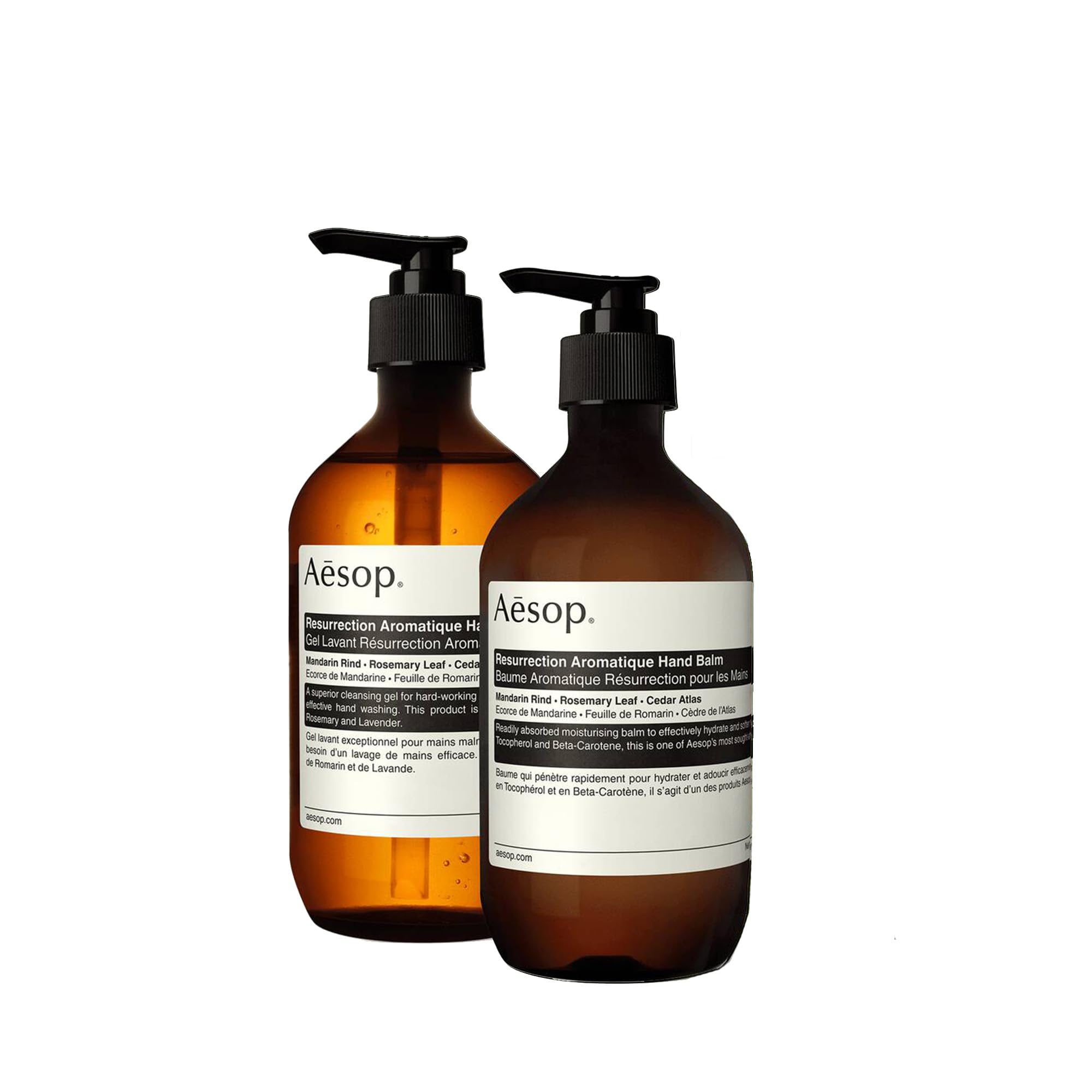 Aesop Resurrection Aromatique DUO - Hand Wash (16.9 oz) + Hand Balm (2.58 oz) | All Natural Hand Wash & Hand Balm for Dry Cracked Hands | Paraben-Free, Cruelty-Free & Vegan Skin Care Products