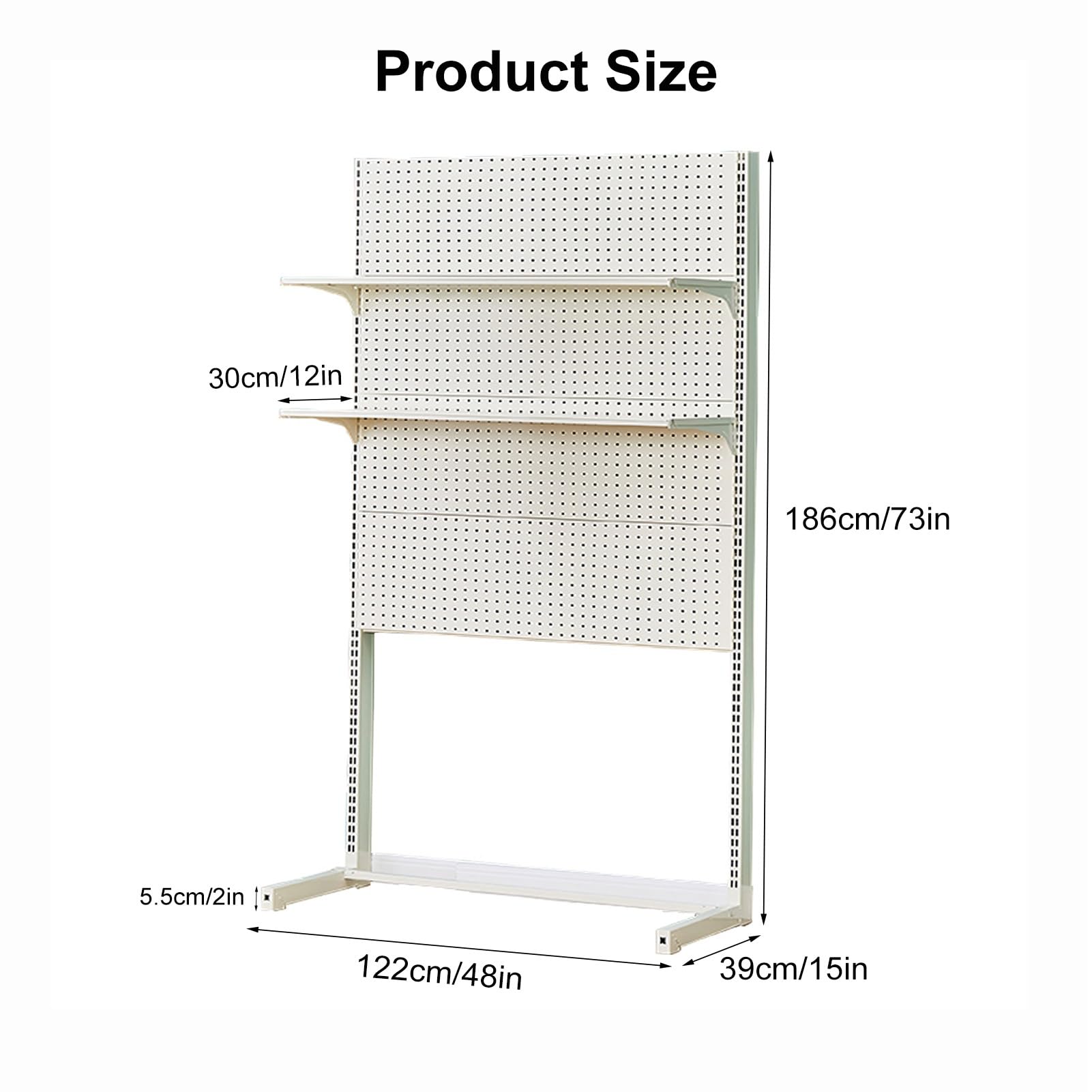 Indipendente Pannello Portautensili Pegboard Metallo Pannello Forato Portautensili Pannello Porta Attrezzi(Gray,122x186cm/48x73in)