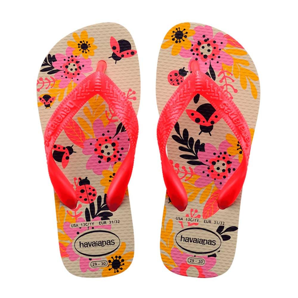 Havaianas Kids Flores, Infradito Unisex - Bambini e ragazzi, Beige, 33/34 EU