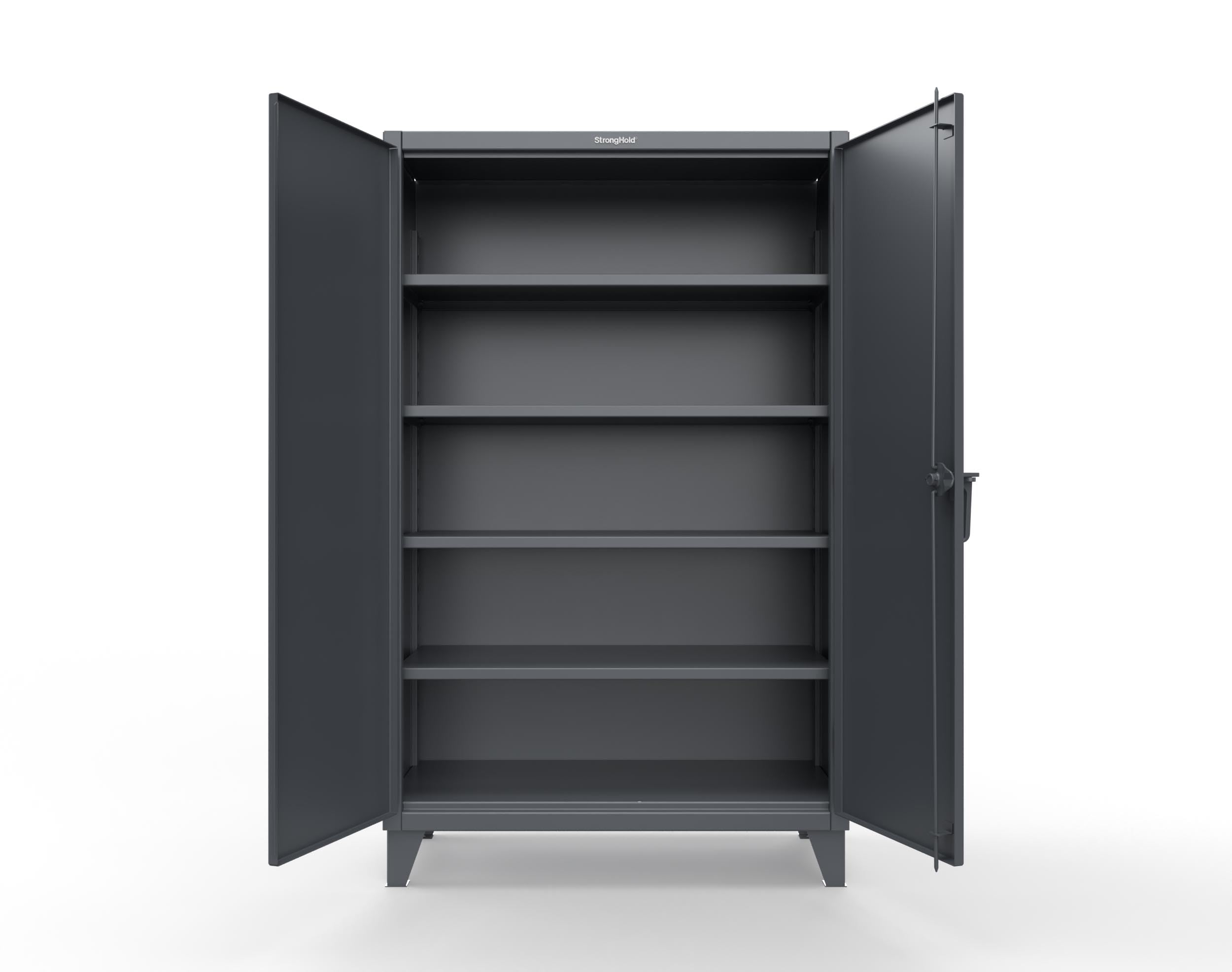 Strong Hold, 48" W x 24" D x 78" H, Industrial Cabinet, Heavy-Duty, Welded and Assembled, 12-Gauge Steel, Dark Gray, 4 Adjustable Shelves with 1,200