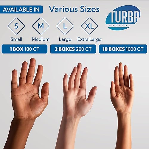 Miniatura 7 de TURBA Guantes desechables transparentes sin látex  Guantes de vinilo sin polvo de un solo uso  Guantes sin látex para cocinar y limpiar