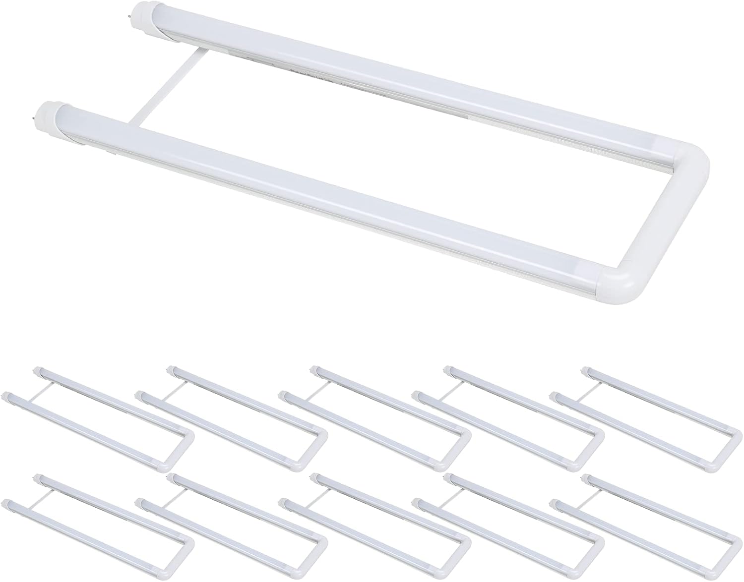 2FT T8 T12 U Shaped LED Tube Light, 15W (36 watts Equivalent) 5000K Daylight, 24IN Led Replacement for U Bend Fluorescent Bulbs, Direct or Ballast Bypass, UL&DLC Listed(10 Pack)