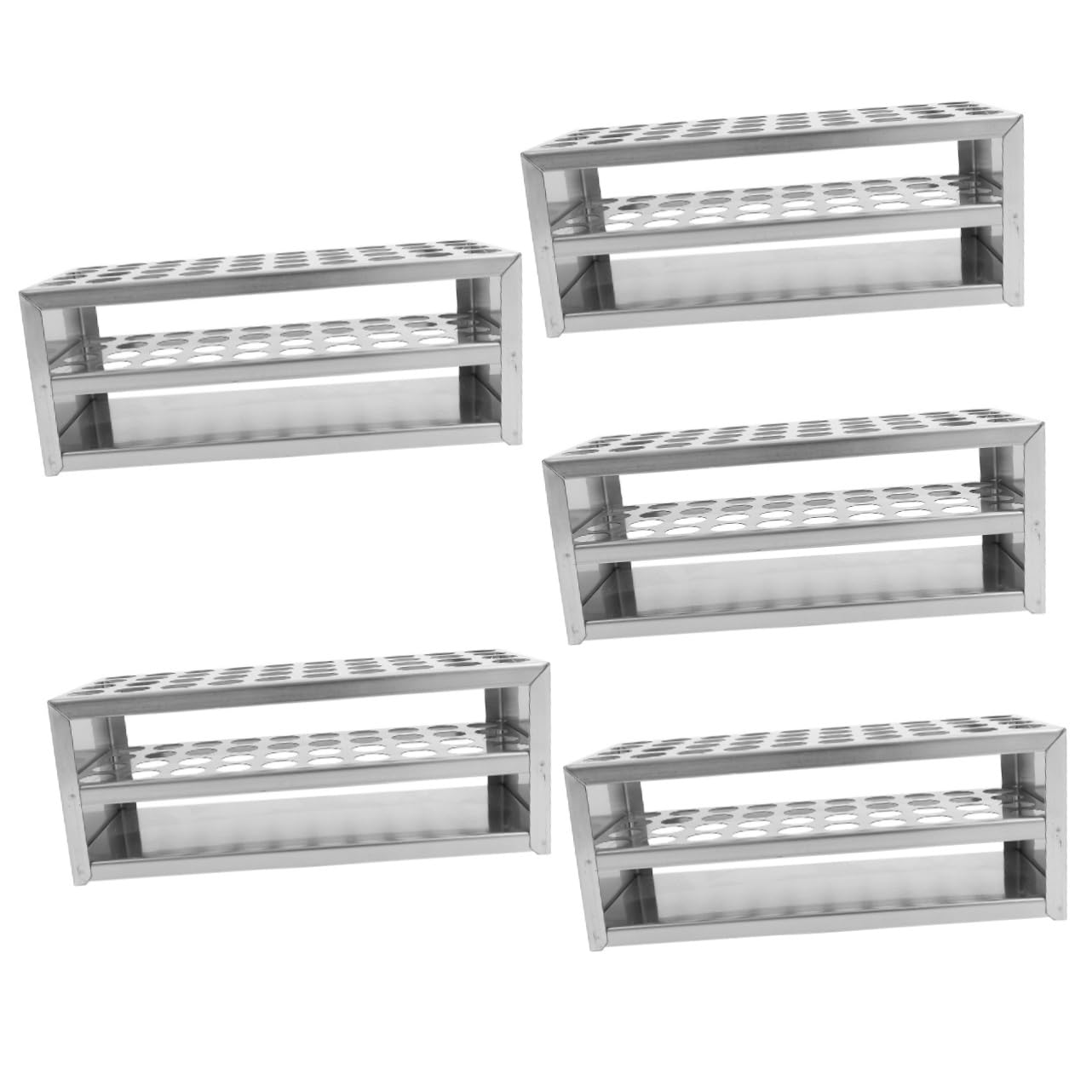 Mobestech 5stücke Laboratory Test Tube Rack Edelstahl Ständer Für Ømm Reagenzgläser Stabiler Für Präzise Experimente Kompakt Und Transportabel Professionell Und Praktisch