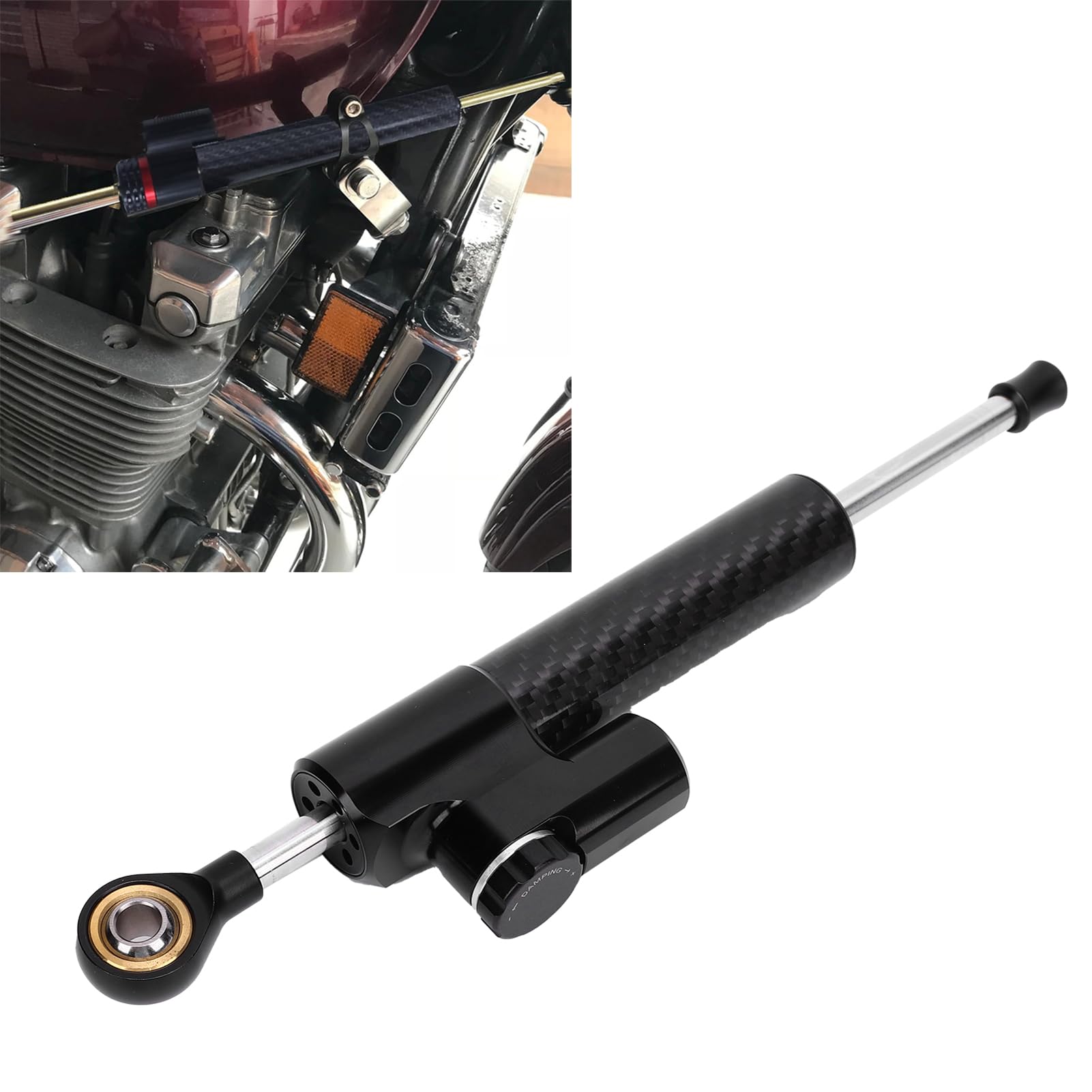 SIXRUN Stabilizator Kierownicy Motocyklowej, Aprilla Touring Scrambler Stabilizator CNC Aluminium