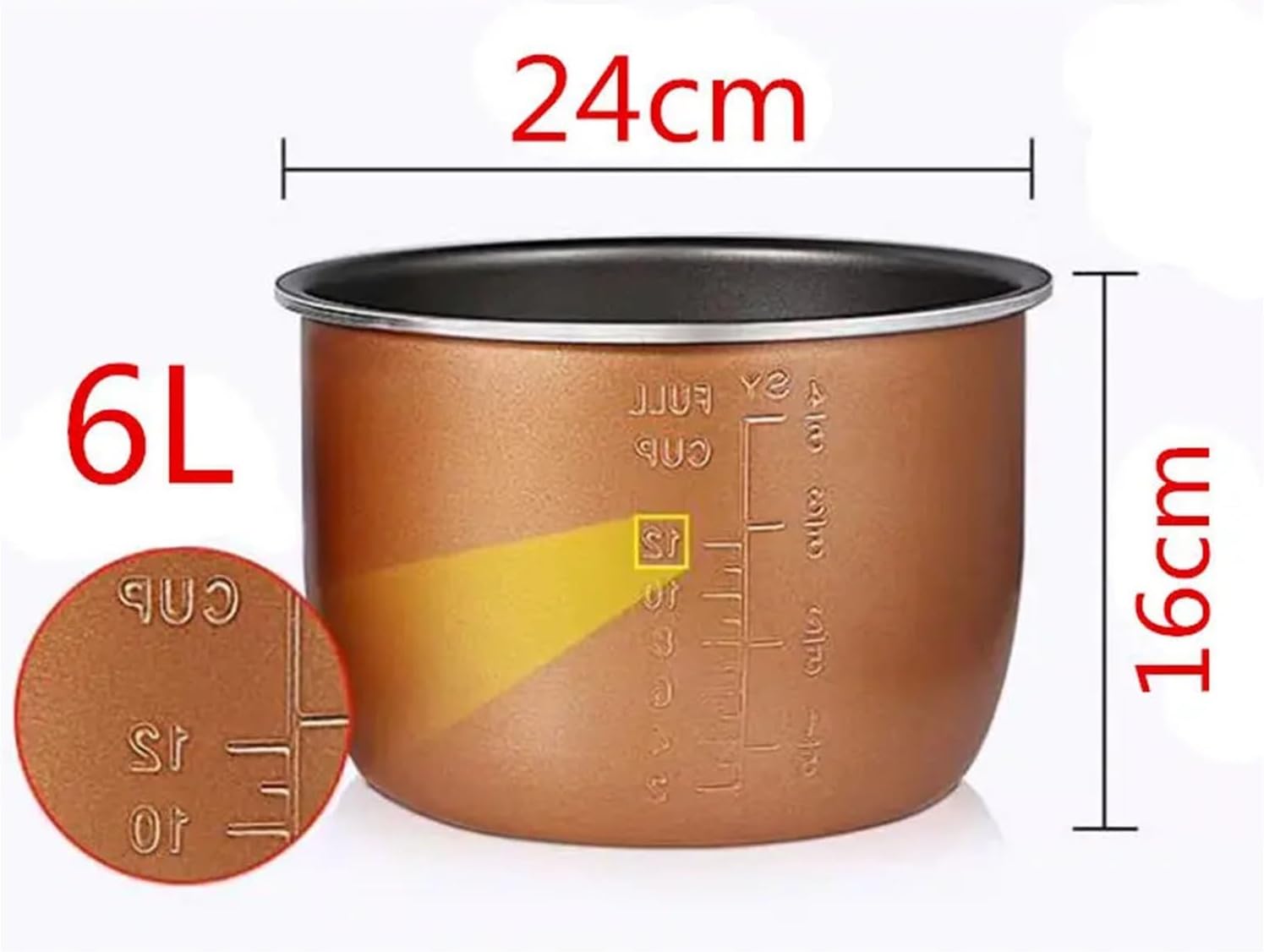 6L Electric Pressure Cooker Liner Multicooker Bowl Liter Non-stick Pan Double SprayThickening