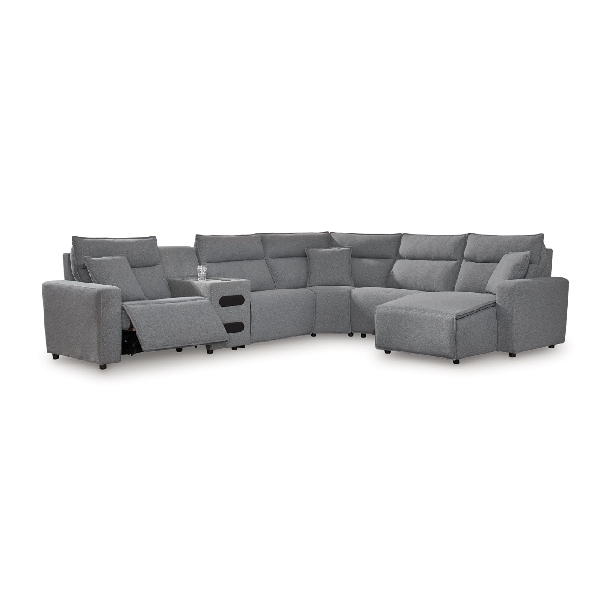 Signature Design by Ashley Modmax II Power Reclining Sectional Sofa, Gray