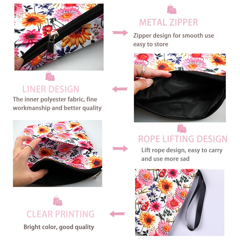 Mocrop Couvre-Livre Tournesols 28x22cm - Pochette Livre Tissu Lavable Avec Fermeture Éclair