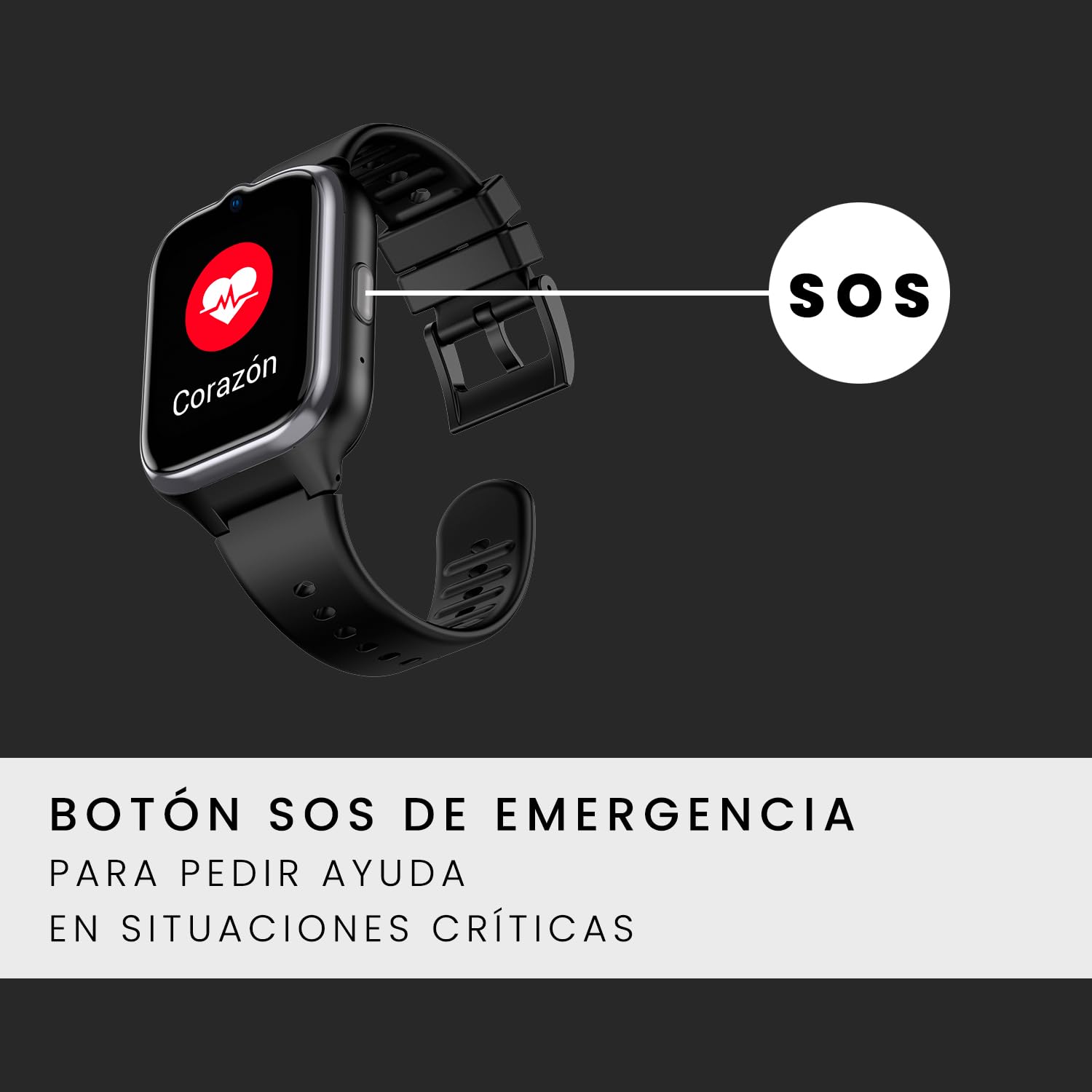 SPC SMARTEE 4G Senior - Reloj Inteligente para Mayores, GPS y botón SOS | Con iconos grandes en pantalla, 4G para llamadas y videollamadas, ritmo cardíaco y gestionable desde SPC SMART CLAN