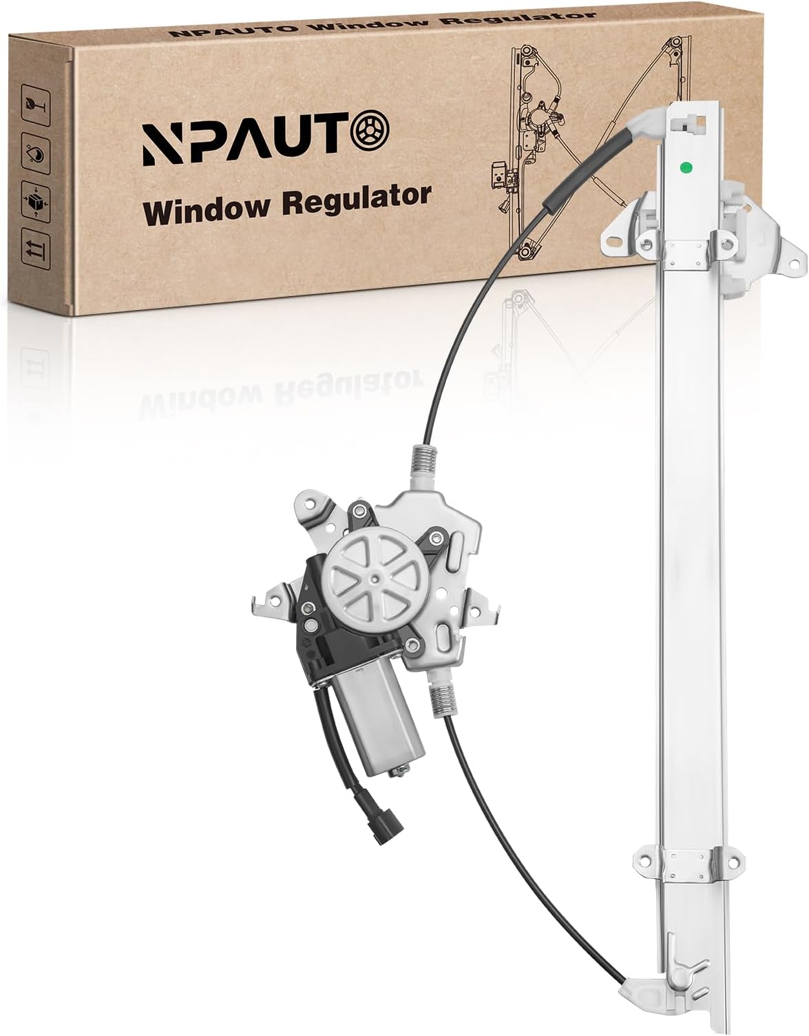 Front Left Driver Side Power Window Regulator with Motor Replacement for Nissan Frontier Xterra 2005 2006 2007 2008 2009 2010 2011 2012 2013 2014 2015 2016 2017 2018 2019 2020 2021, 2-Pin, 741-348