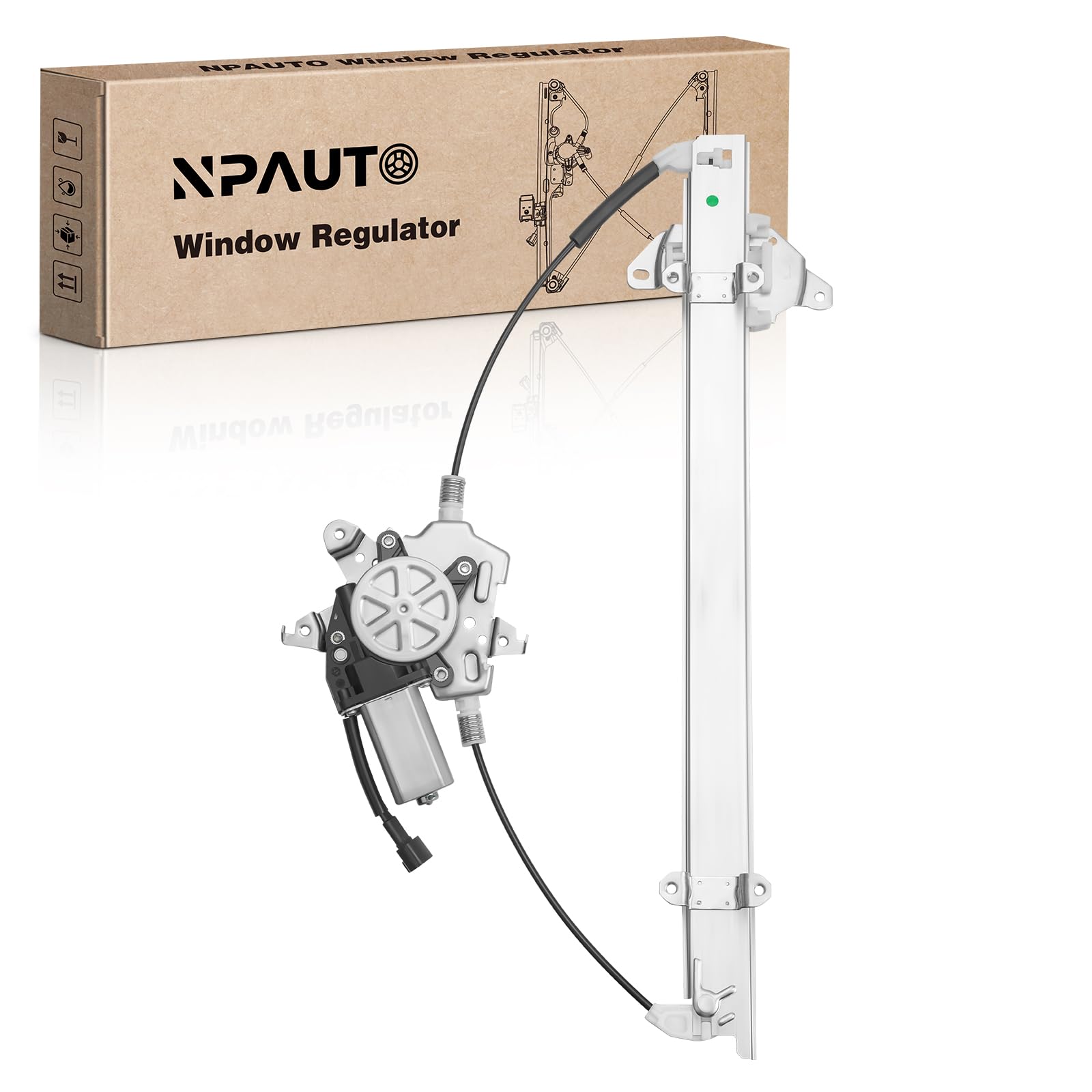 Front Left Driver Side Power Window Regulator with Motor Replacement for Nissan Frontier Xterra 2005 2006 2007 2008 2009 2010 2011 2012 2013 2014 2015 2016 2017 2018 2019 2020 2021, 2-Pin, 741-348