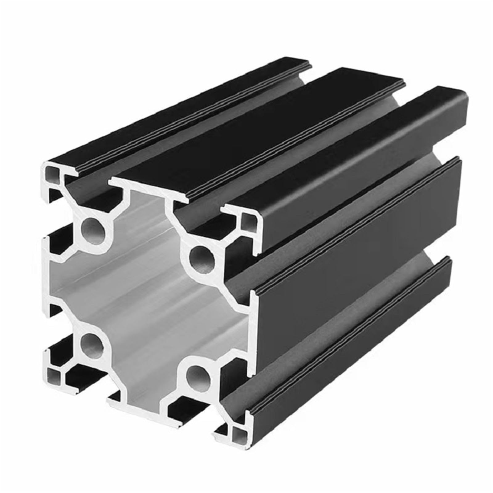 GTPBAO Profilo estruso in alluminio 6060 con scanalatura a T doppia, telaio in tubo quadrato anodizzato da 60x60 mm for macchine for incisione e portafiori Binario estruso(Nero,600mm long)