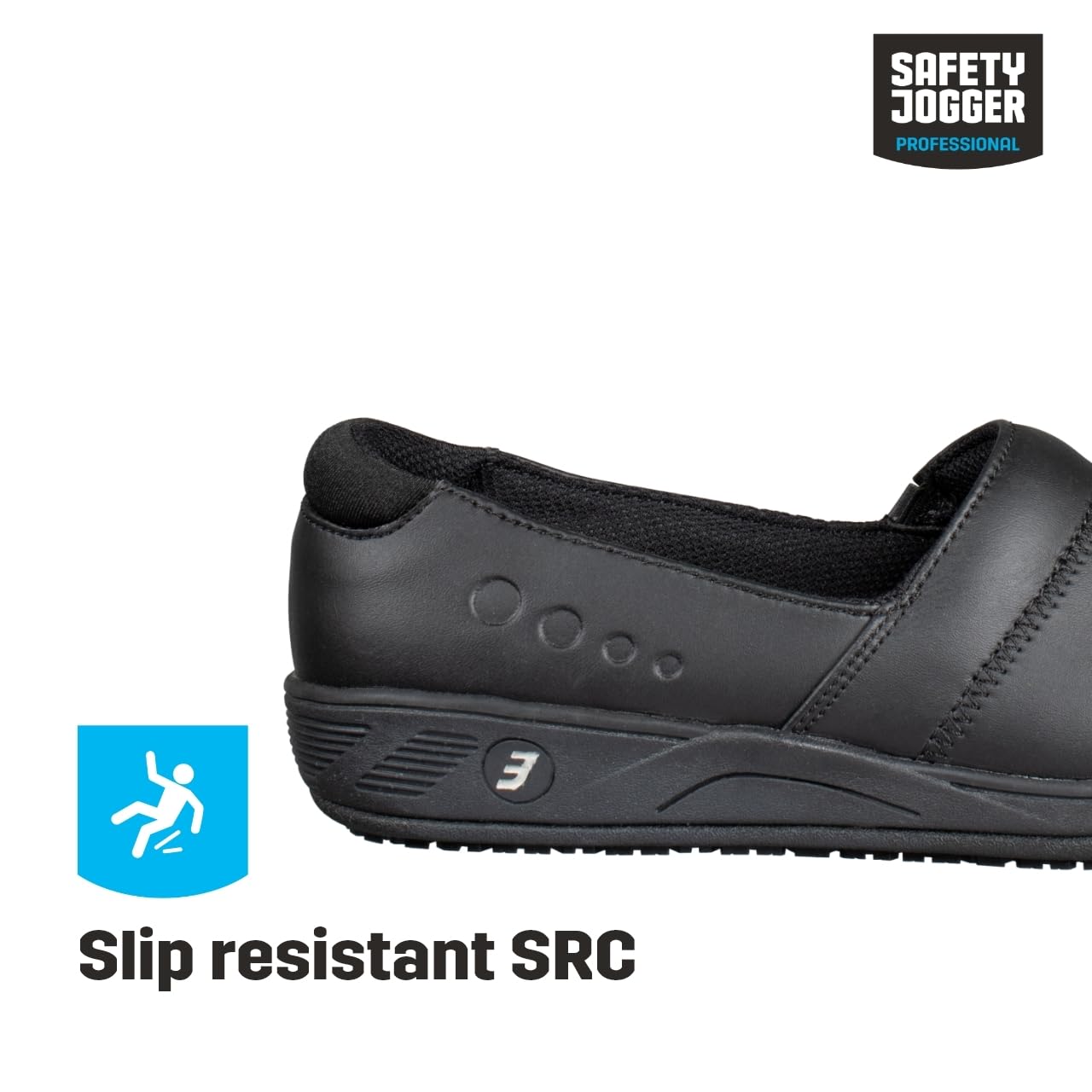 SAFETY JOGGER Sicherheitsschuhe für Damen 35 EU - Sophie - Leichter, Bequemer Klettverschluss Leder Arbeitsschuh, ideal für Pflege, Küche oder Innenbereich, rutschfest, Oxypas, Schwarz