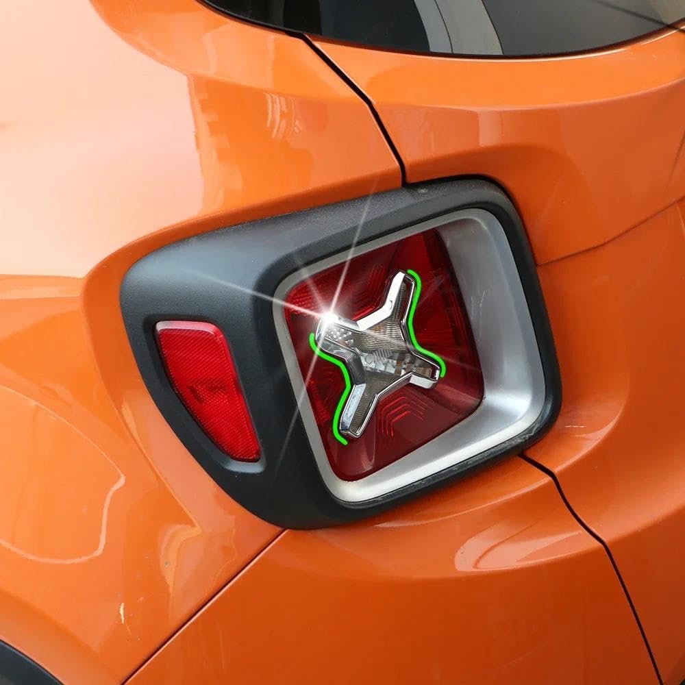 Modanature fari posteriori 2 Pezzi ABS Cromato Copri Fanale Posteriore Auto Adesivo Decorativo Per Jeep Per Renegade 2014-2022 Accessori Esterni Trim lampada Cappe