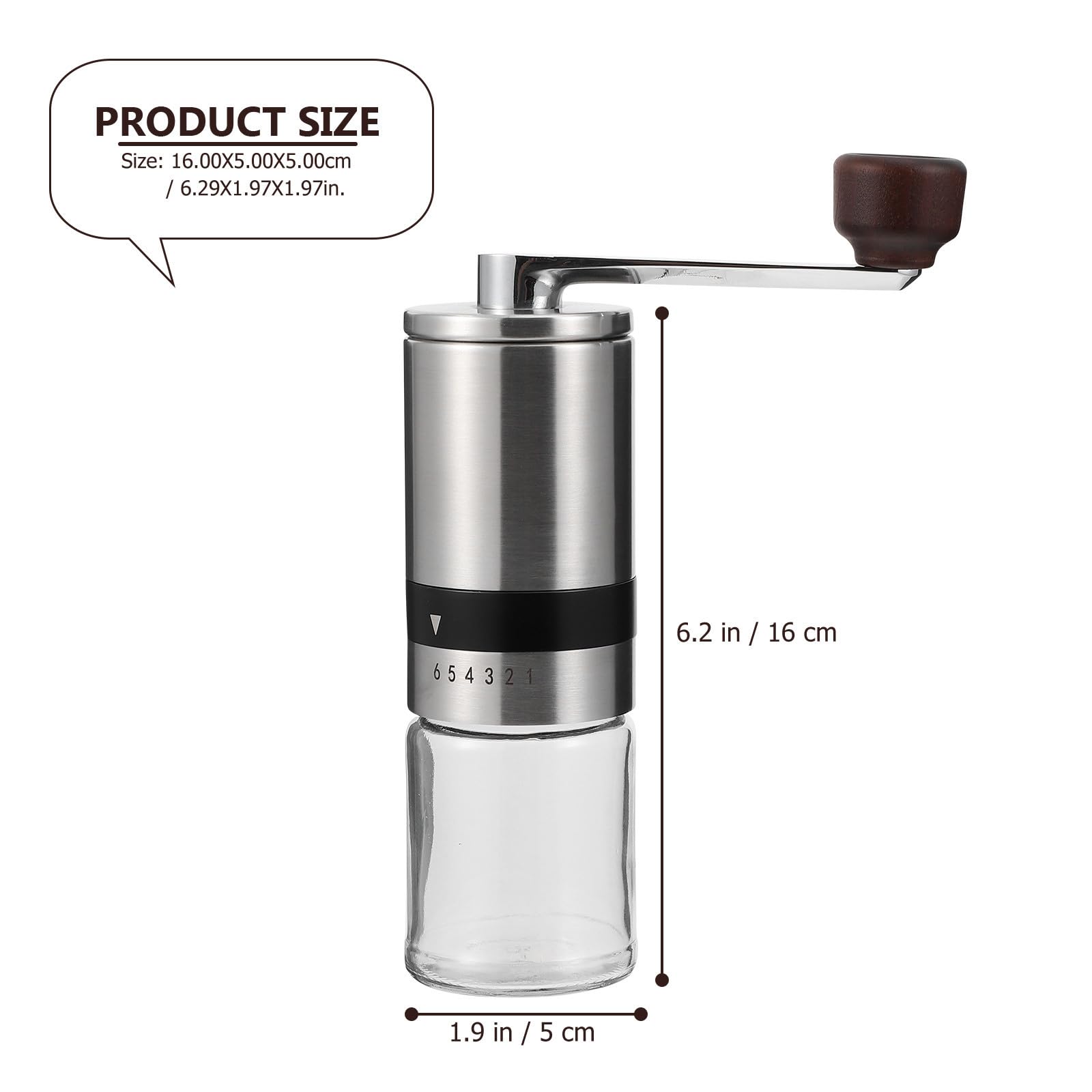 Homoyoyo Molino de Manivela Portátil, Moledor Manual de Café, Desmontable, Marrón, Abs, Cerámica, Vidrio y Acero Inoxidable, para Granos de Café, Campamento y Viaje