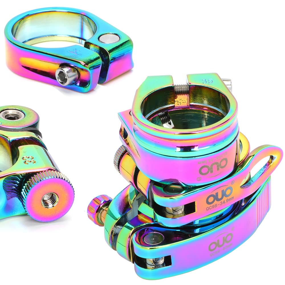 WLDOCA Folding Bike Colorful Seatpost Clamp 40/41mm Quick Release Colorful Seat Tube Clamp Compatible with Dahon Sp8 Folding Bike,B,40MM - Image 3