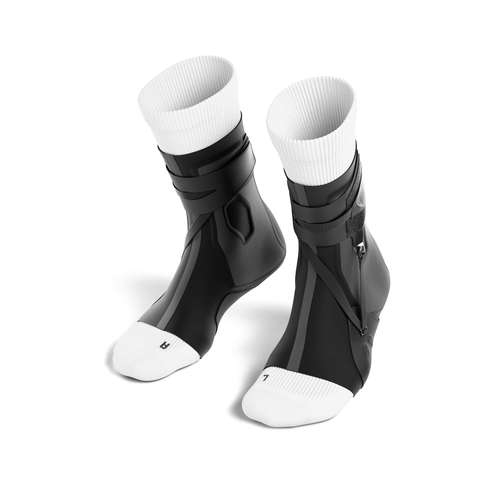 BETTERGUARDS MAX - Tobillera deportiva ligera para hombre y mujer | Estabilizador de tobillo para mayor comodidad y libertad de movimiento | Ajuste transpirable sin compresión para deporte (negro, L