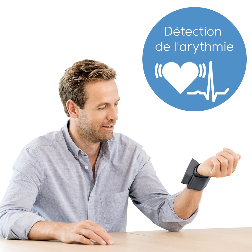 Beurer BC 27 Tensiomètre de poignet avec détection d'arythmie, indicateur de risque coloré, poignet 14-19,5 cm, dispositif médical, transfert de données vers Apple Health