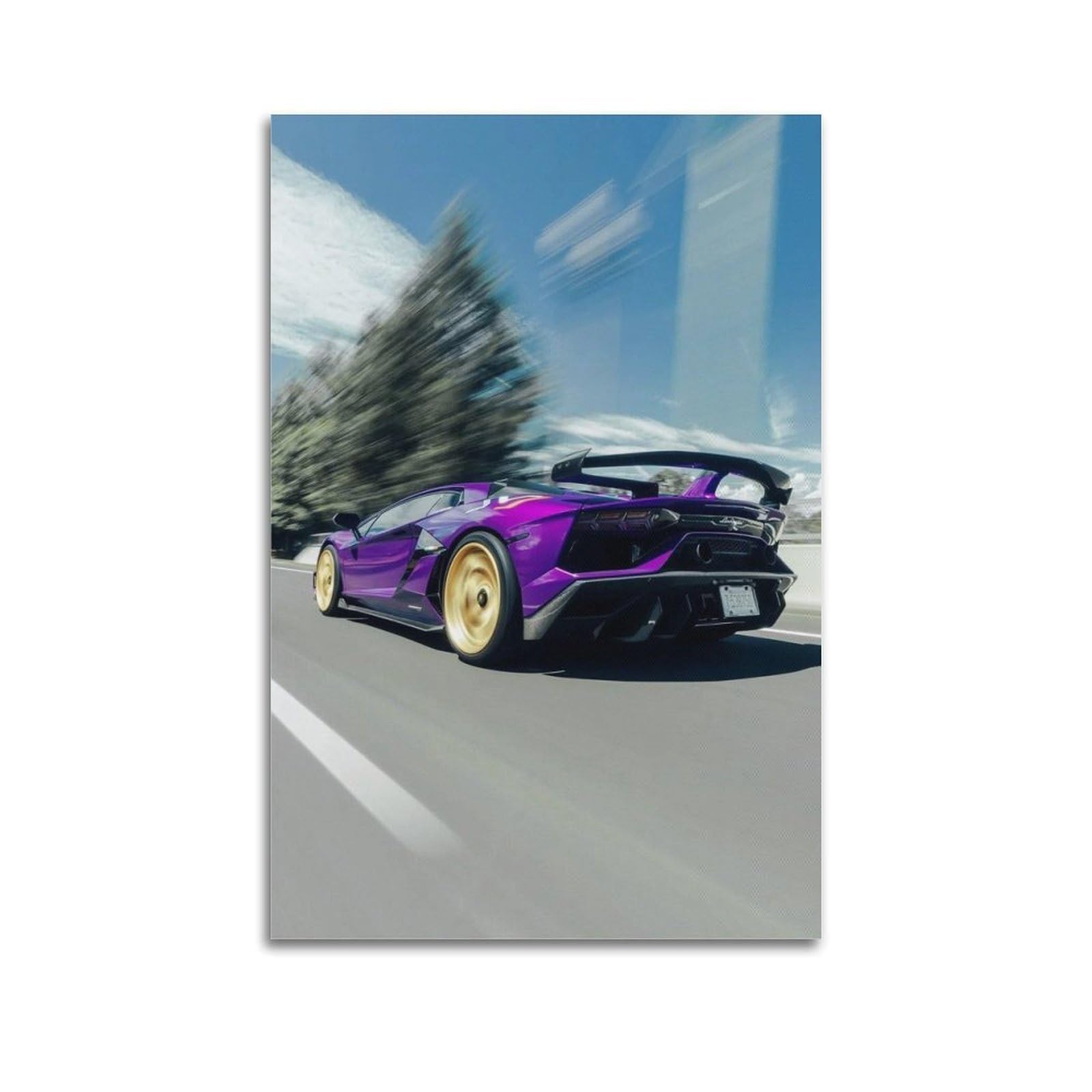 XKUGA Italian Performance Racing Aventador SV Supercar Poster Modern Decorative Canvas Prints - Ideal Wall Art for Family, Man Cave, Game Room, Boys & Girls Bedroom 20x30inch(50x75cm)