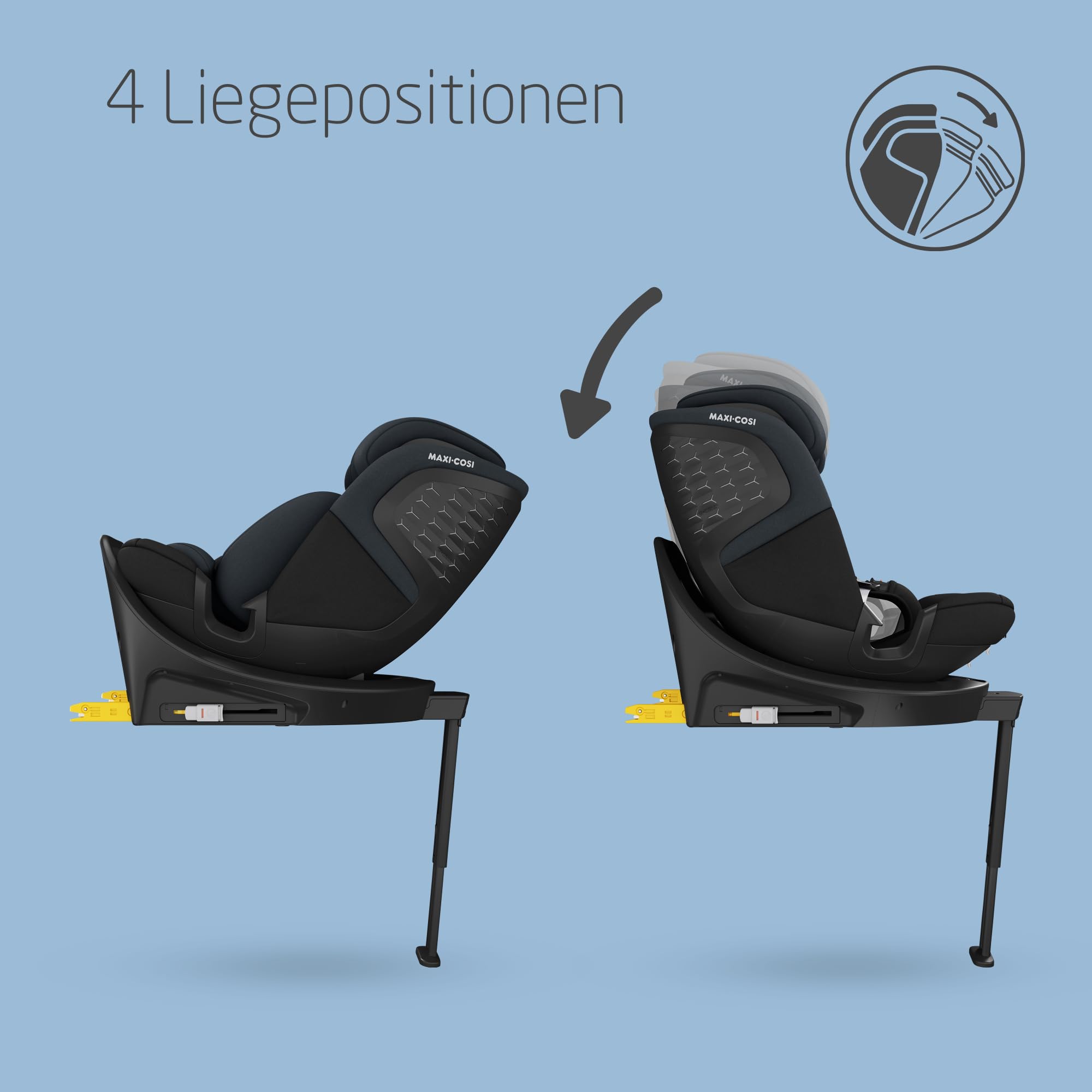 Maxi-Cosi Emerald 360 S i-Size Autositz 360 Grad drehbar 0–12 Jahre 40–150 cm FlexiSpin G-CELL Seitenaufprallschutz Tonal Black