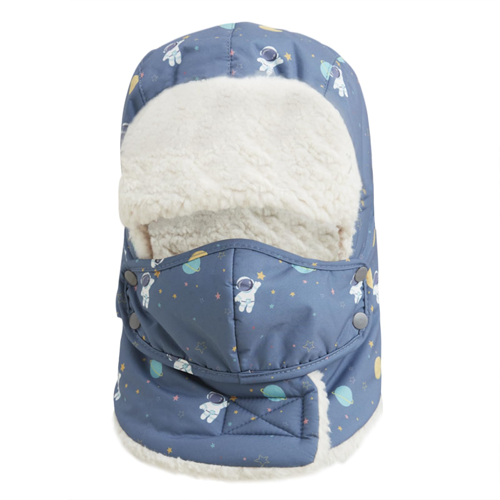 Cute Kids Winter Hat Windproof Ski Mask Balaclava Cap Boys Girls Fur Fleece Hat Teen Ear Flaps Cold Weather Snow Hat Gift