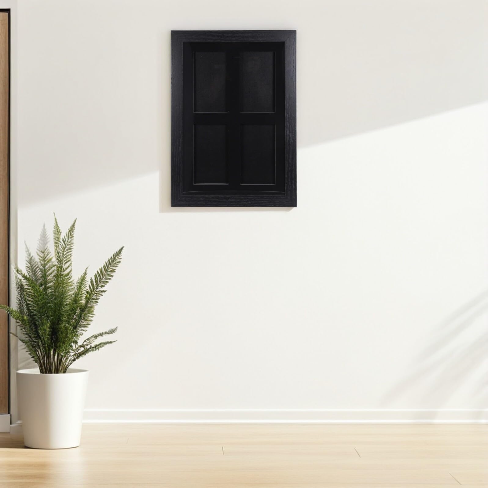 Expositor de Tarjetas de Pared 4 Ranuras en Fibra Negra | Montaje en Pared y Sobremesa, Cambio Rápido de Piezas, para Coleccionables y Fútbol