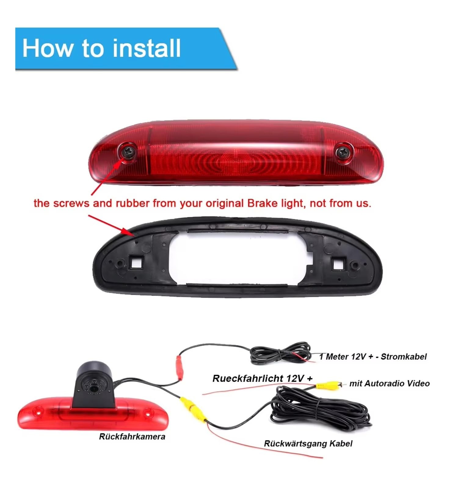 Cámaras Traseras para Fiat para Ducato 244 para Bus para Van 2002-2006 Luz De Freno HD Cámara De Visión Trasera De Coche