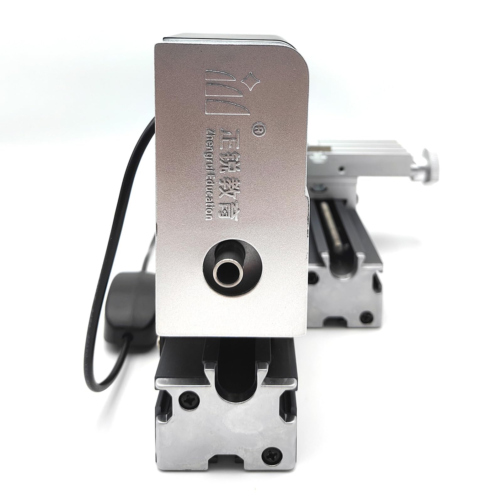 Torno en miniatura de metal, 60 W, 12000 rpm, didáctico, mini herramienta de torno de metal, para pieza cilíndrica, aficionado, carpintería, manualidades