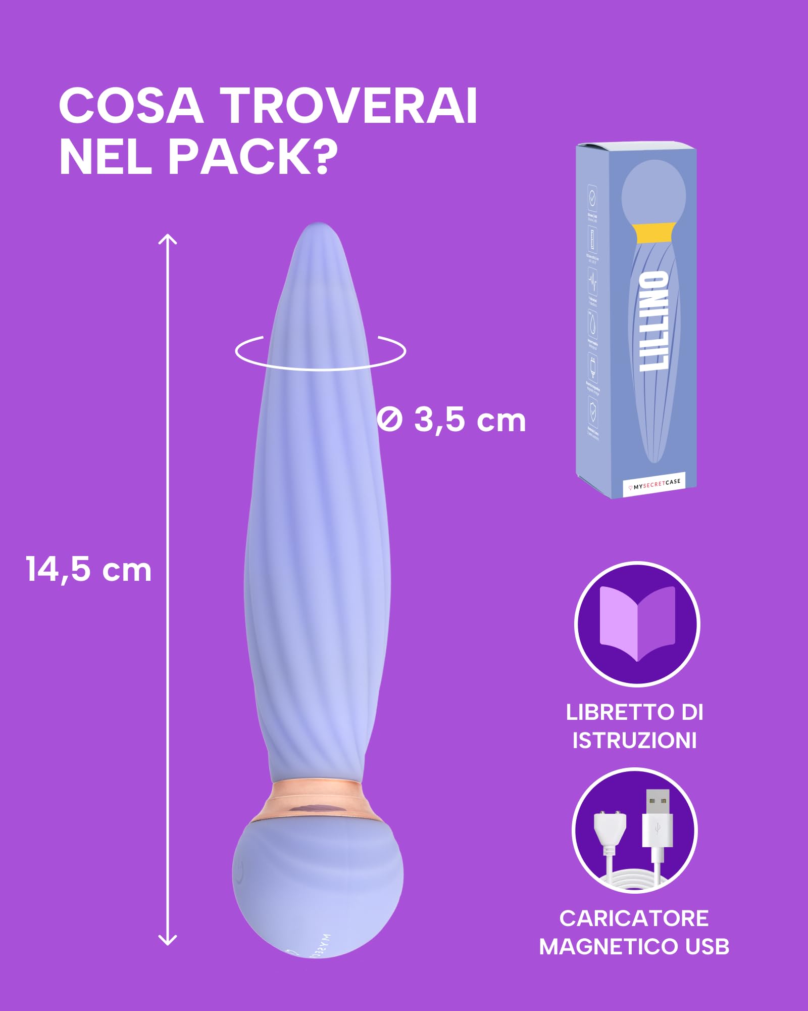 MySecretCase Vibratoreper Donna Punto G Squirting Stimolatore Clitoride Femminile Vibratoreper Donna Piccolo 7 Modalità di Vibrazione Impermeabile Vibratore Clitoride Sexytoysys Coppia