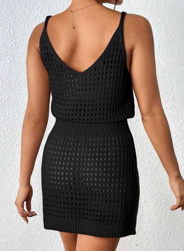 Dokotoo Summer Crochet Hollow Out Knit Beach Bathing Suit Swim Cover Ups Cruise Outfits Vacation Dresses for Women 20252