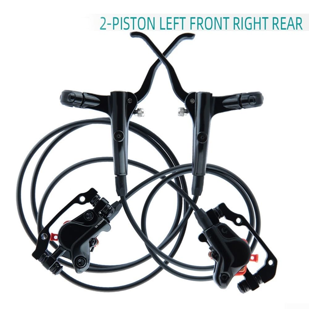 Kit Freins à Disque Hydrauliques VTT - Double Piston - Câbles Avant 850 Mm Et Arrière 1350 Mm - Noir