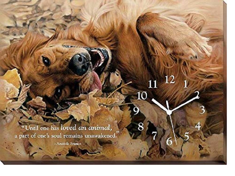 Reloj de lona Golden Retriever Wild Wings de 45 cm para pared
