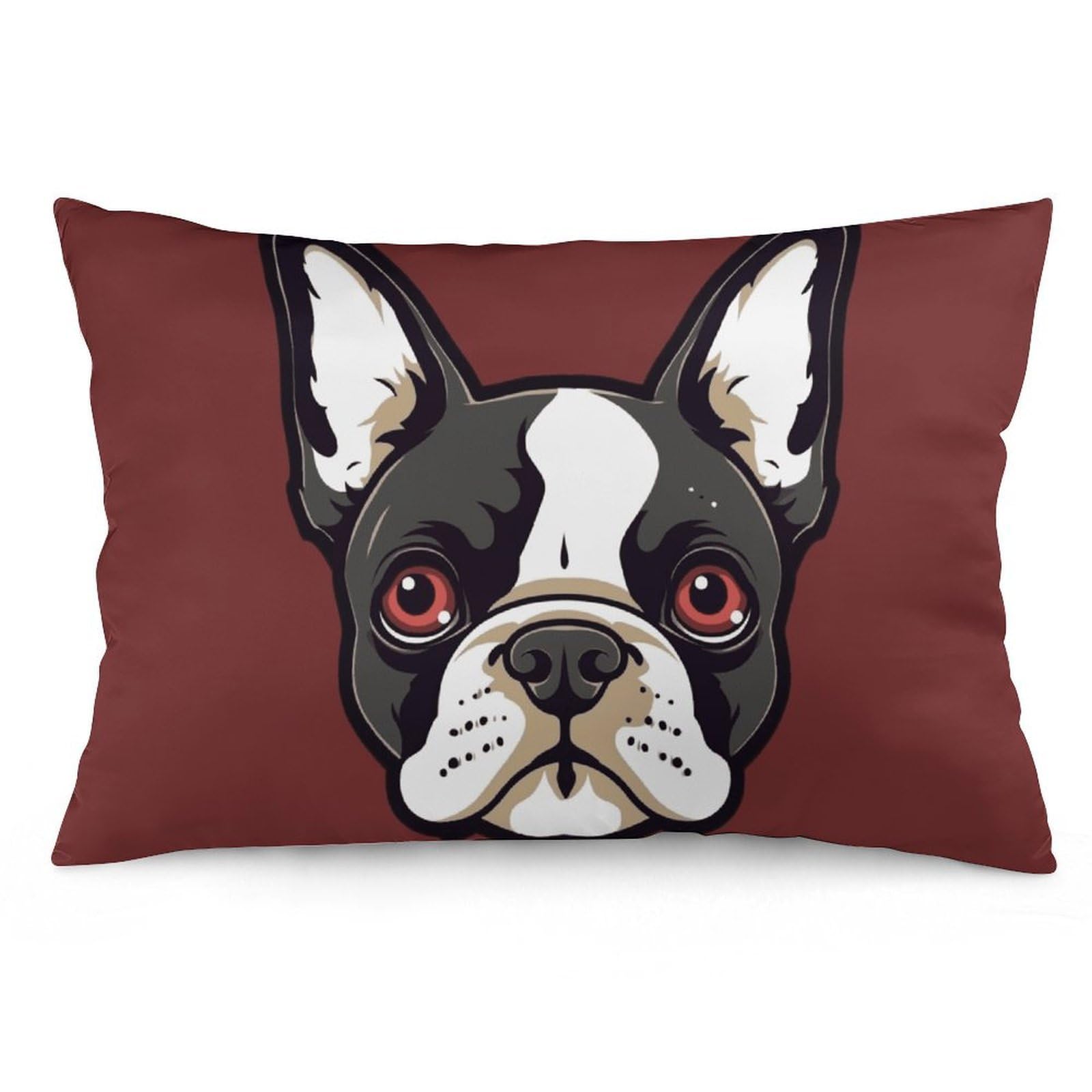 NTVOWPZO 2 Pack Decoration Throw Pillow Covers 12 "x20 Pillowcases Covers Cartoon Boston Terrier Face Pillowcases Modern Farmhouse Home Decor Sofa Cushions Covers for Couch Bed Living Room