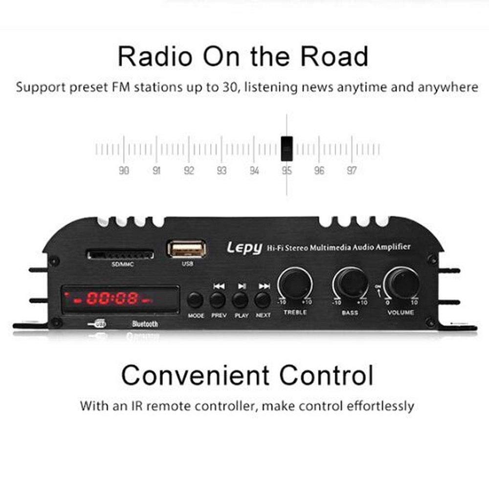 PolarLander Bluetooth HiFi Digital Amplificateur stéréo 4 canaux puissant son compatible avec haut-parleur ordinateur moto