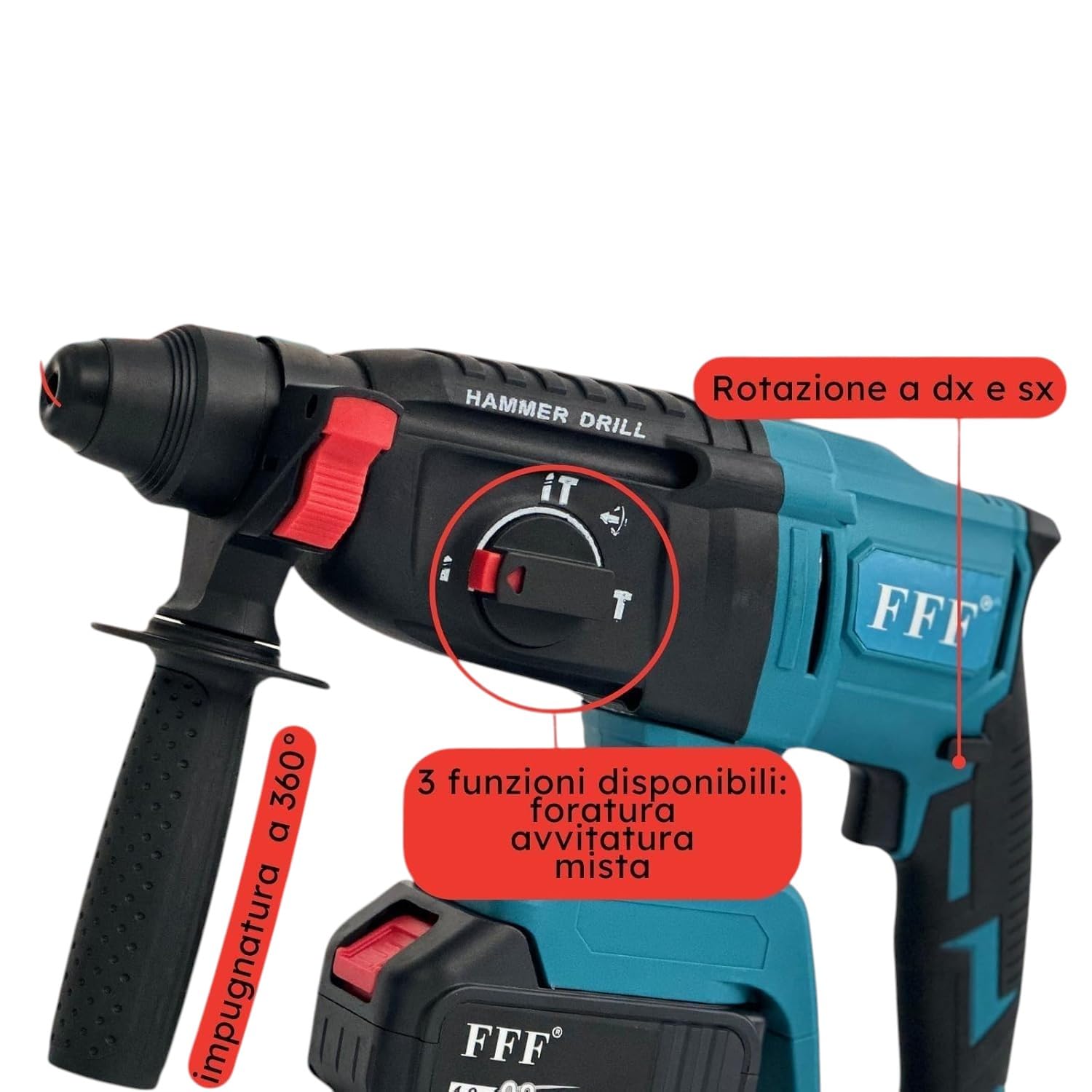 Kit Completo Professionale 4 in 1 con Trapano a Batteria, Smerigliatrice Angolare, Martello ad Impulsi e Svita Bulloni 68v