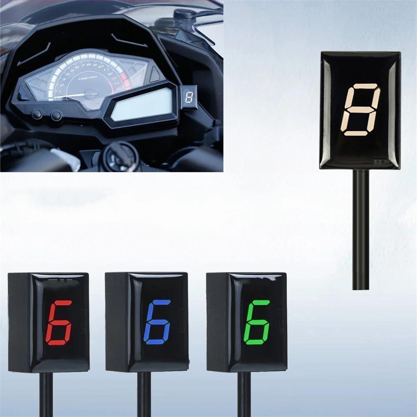 Indicateur De Vitesse Moto Affichage Numérique Compteur Pour GSX-R1000 GSX1400 SV650 SV1000 V-strom 650 DL650 DL1000(Rosso)