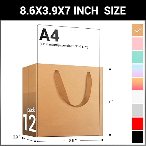 Miniatura 2 de EUSOAR Bolsas de papel de estraza pequeñas de 8.6 x 3.9 x 7 pulgadas a granel, bolsas resistentes para bodas, comestibles, boutique, venta al por